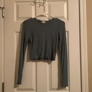 Cropped fuzzy long sleeve